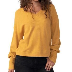 Sanctuary Highline Blouson Sleeve Waffle Knit Top